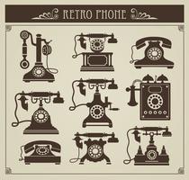 téléphones vintage vecteur