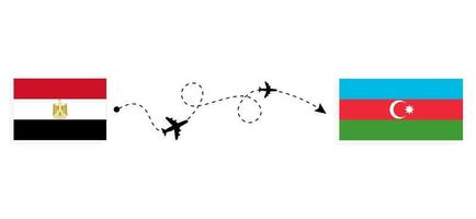 vol et voyage de l'egypte à l'azerbaïdjan par concept de voyage en avion de passagers vecteur