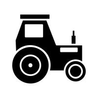 Icône de tracteur glyphe noir vecteur