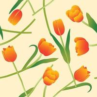 tulipe orange sur fond ivoire beige. illustration vectorielle vecteur