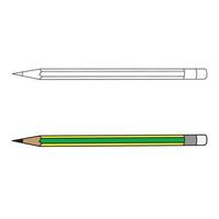 crayon de bois et contour. illustration vectorielle. vecteur