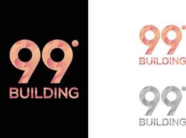 99 numéro de contraction du bâtiment logo créatif d'entreprise vecteur