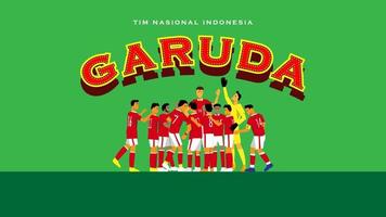l'équipe nationale d'Indonésie. équipe nationale de football garuda. vecteur de design plat.