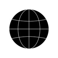 Icône Globe Glyph Black vecteur