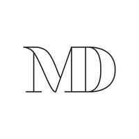 vecteur de conception de logo de lettre md sur fond blanc.