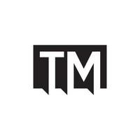 vecteur de conception de logo de lettre tm.