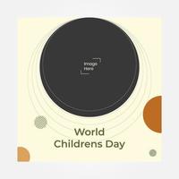 publier une bannière carrée journée mondiale des enfants, adaptée aux médias sociaux de contenu vecteur