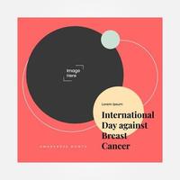 publier une simple bannière carrée contre le cancer du sein, adaptée au contenu des médias sociaux, à la promotion des médias vecteur