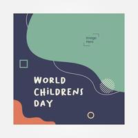 bannière fluide journée mondiale des enfants, adaptée aux médias sociaux de contenu vecteur