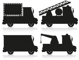 jeu d&#39;icônes de voiture illustration vectorielle silhouette noire vecteur