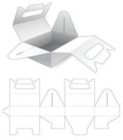 modèle de découpe de boîte courte de poignée en carton vecteur