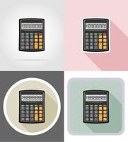 matériel de papeterie calculatrice set plats icônes illustration vectorielle vecteur