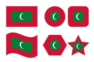 illustration simple du drapeau des maldives pour le jour de lindépendance ou les élections vecteur