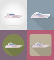 icônes plats yacht vector illustration