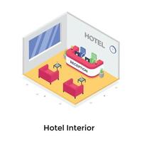 concepts d'intérieur d'hôtel vecteur