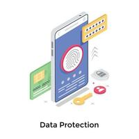 notions de protection des données vecteur