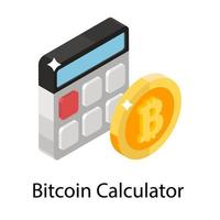 concepts de calculatrice de bitcoins vecteur