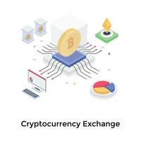 concepts d'échange de crypto-monnaie vecteur