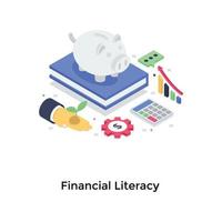 concepts de littératie financière vecteur