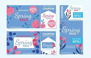coupon vente de printemps fleur floral saison marketing bannière entreprise vecteur