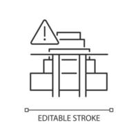 icône linéaire de barrières de sécurité d'escalier. sécurité des enfants à la maison. prévention des chutes et des blessures. illustration personnalisable de fine ligne. symbole de contour. dessin de contour isolé de vecteur. trait modifiable vecteur
