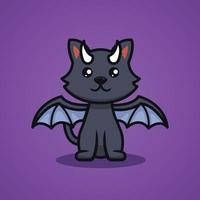 mignon chat noir halloween vecteur