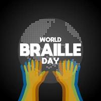 modèle de thème de la journée mondiale du braille vecteur