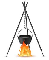 pot pour la cuisson sur une illustration vectorielle de feu vecteur