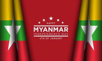 fond de la fête de l'indépendance du myanmar. illustration vectorielle. vecteur