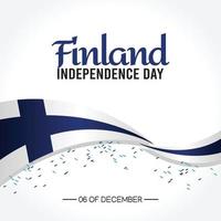 illustration vectorielle de la fête de l'indépendance de la finlande. approprié pour l'affiche et la bannière de carte de voeux. vecteur