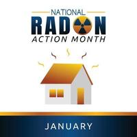 illustration vectorielle nationale du mois d'action de radon. approprié pour l'affiche et la bannière de carte de voeux. vecteur