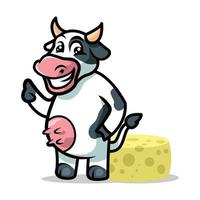 conception de vecteur d'illustration de mascotte de vache