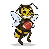 conception de mascotte d'abeille premium vecteur