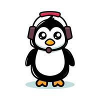 thème de la technologie moderne mascotte pingouin mignon vecteur