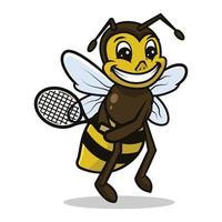 conception de mascotte d'abeille premium vecteur