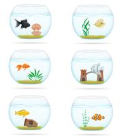 poisson dans une illustration vectorielle d&#39;aquarium transparent vecteur