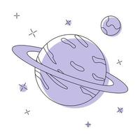 icône de Saturne isolé sur fond blanc. illustration vectorielle plane vecteur