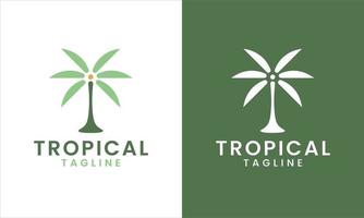 conception de logo de palmier d'été tropical et modèle d'icône. vecteur