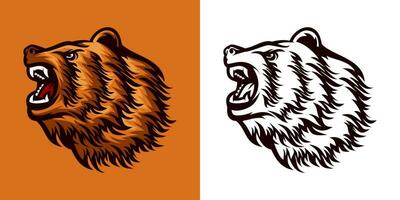 logo tête d'ours vecteur