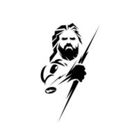 logo de zeus et du tonnerre, illustration vectorielle de zeus vecteur