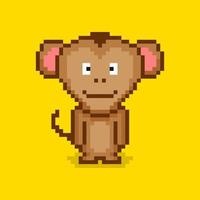 personnage de singe dans un style pixel art vecteur