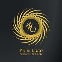 Soleil d'or de luxe de couleur dégradé moderne à la mode pour la conception de votre entreprise de logo vecteur
