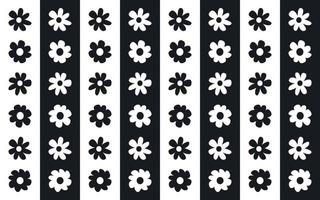 motif de fleurs noir et blanc par rayures zébrées floral sans couture pour l'impression de textile mural vecteur