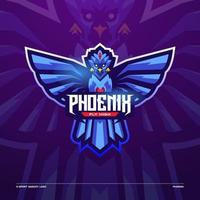 logo esport mascotte phénix vecteur