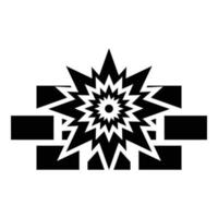 L'icône de mur de brique d'explosion couleur noire illustration vectorielle image style plat vecteur