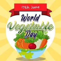 affiche de la journée mondiale des légumes avec des légumes et des fruits vecteur