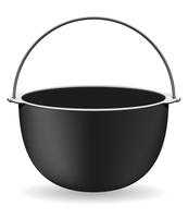 pot pour la cuisson sur une illustration vectorielle de feu vecteur