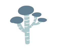 vecteur de clipart arbre baobab mignon doodle. élément dessiné à la main dans un style scandinave. formes géométriques simples inspirées de la nature, illustration texturée