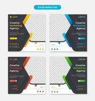 modèle d'ensemble de publication de médias sociaux d'entreprise, vecteur de mise en page d'entreprise créative