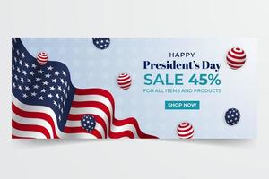 illustration de la bannière du 21 février de la journée des présidents des états-unis sur la conception de fond décoratif vecteur